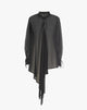 Blusa Couture in Voile Trasparente con Maxi Strascico Asimmetrico