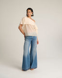 Blusa Couture Asimmetrica con Cappa Fluida