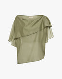 Blusa Couture Asimmetrica con Cappa Fluida