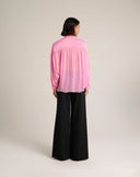 Blusa Fluida in seta con Scollo Arricciato e Laccetti