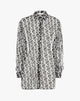 Camicia Oversize in Seta Chiffon con Stampa Monogram
