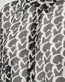 Camicia Oversize in Seta Chiffon con Stampa Monogram