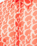 Camicia Oversize in Seta Chiffon con Stampa Monogram