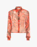 Camicia Corta Stampa Tropical
