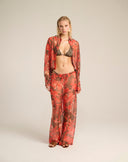 Camicia Corta Stampa Tropical