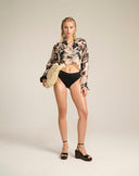 Camicia Corta Stampa Tropical