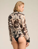 Camicia Corta Stampa Tropical