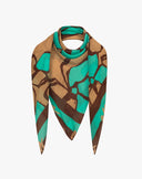 Foulard in Cotone e Seta con Maxi Grafismo Floreale