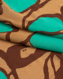 Foulard in Cotone e Seta con Maxi Grafismo Floreale