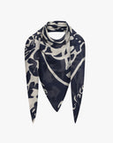 Foulard in Cotone e Seta con Stampa Botanica