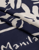 Foulard in Cotone e Seta con Stampa Botanica