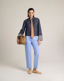 Giacca Boxy in Denim Scuro con Maxi Risvolti