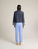Giacca Boxy in Denim Scuro con Maxi Risvolti