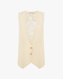 Gilet Sartoriale con Schiena in Organza Ricamata