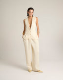 Gilet Sartoriale con Schiena in Organza Ricamata