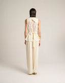 Gilet Sartoriale con Schiena in Organza Ricamata