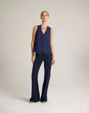Gilet Sartoriale Blu Notte con Fondo a Punta