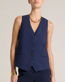 Gilet Sartoriale Blu Notte con Fondo a Punta