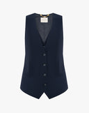 Gilet Sartoriale Blu Notte con Fondo a Punta