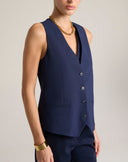 Gilet Sartoriale Blu Notte con Fondo a Punta