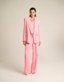 Blazer Sartoriale Fluido Rosa con Revers a Lancia