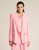 Blazer Sartoriale Fluido Rosa con Revers a Lancia