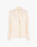 Blazer Sartoriale Panna con Scollo Architettonico