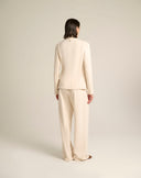 Blazer Sartoriale Panna con Scollo Architettonico