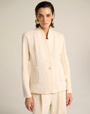 Blazer Sartoriale Panna con Scollo Architettonico