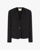 Blazer Cropped Nero con Retro Elastico