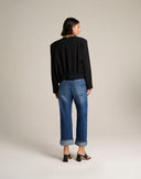 Blazer Cropped Nero con Retro Elastico
