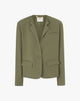 Blazer Cropped Verde Oliva con Retro Elastico