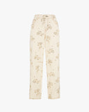 Jeans Denim Panna con Paillettes Floreali