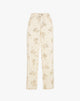 Jeans Denim Panna con Paillettes Floreali