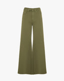 Pantaloni Wide-Leg in Bull con Cintura Intrecciata