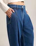 Jeans Wide-Leg con Pinces Sartoriali