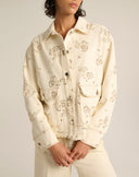 Giubbino in Bull Ricamato All-Over