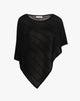 Maglia Poncho Asimmetrica a Coste Diagonali