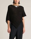 Maglia Poncho Asimmetrica a Coste Diagonali