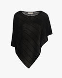 Maglia Poncho Asimmetrica a Coste Diagonali