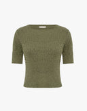 Maglia Cropped in Maglia Fine Verde Vivace