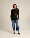 Maglia in Filato Leggero con Intarsi Geometrici Sheer