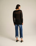 Maglia in Filato Leggero con Intarsi Geometrici Sheer