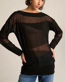 Maglia in Filato Leggero con Intarsi Geometrici Sheer
