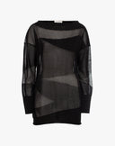 Maglia in Filato Leggero con Intarsi Geometrici Sheer