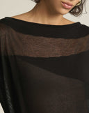 Maglia in Filato Leggero con Intarsi Geometrici Sheer