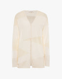 Cardigan Leggero con Intarsio Geometrico