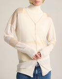 Cardigan Leggero con Intarsio Geometrico