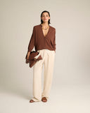 Cardigan Over in Maglia Fine con Scollo a V
