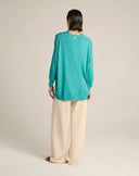 Cardigan Over in Maglia Fine con Scollo a V